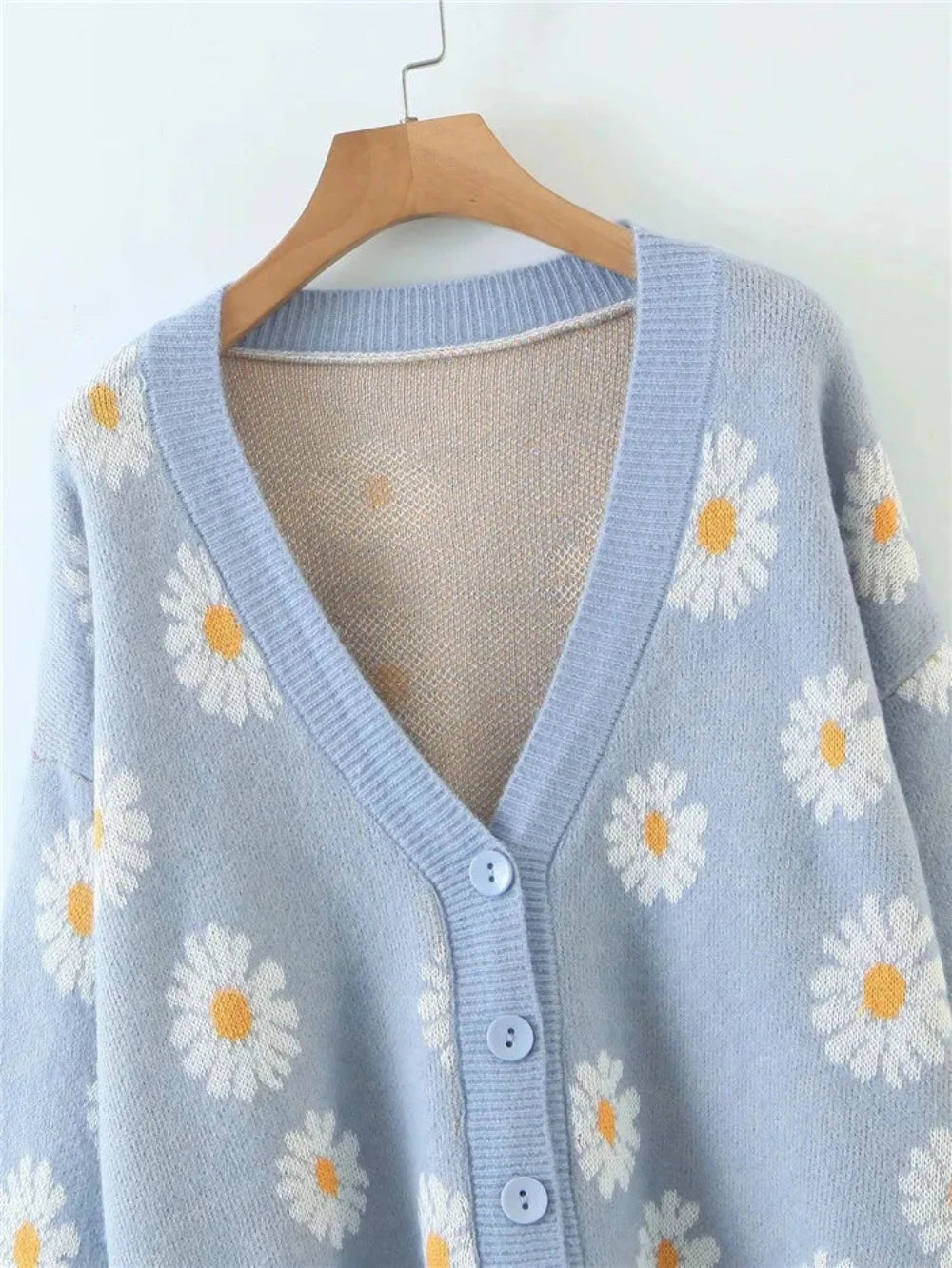 Little Daisy V-Neck Oversize Cardigan - Festigal