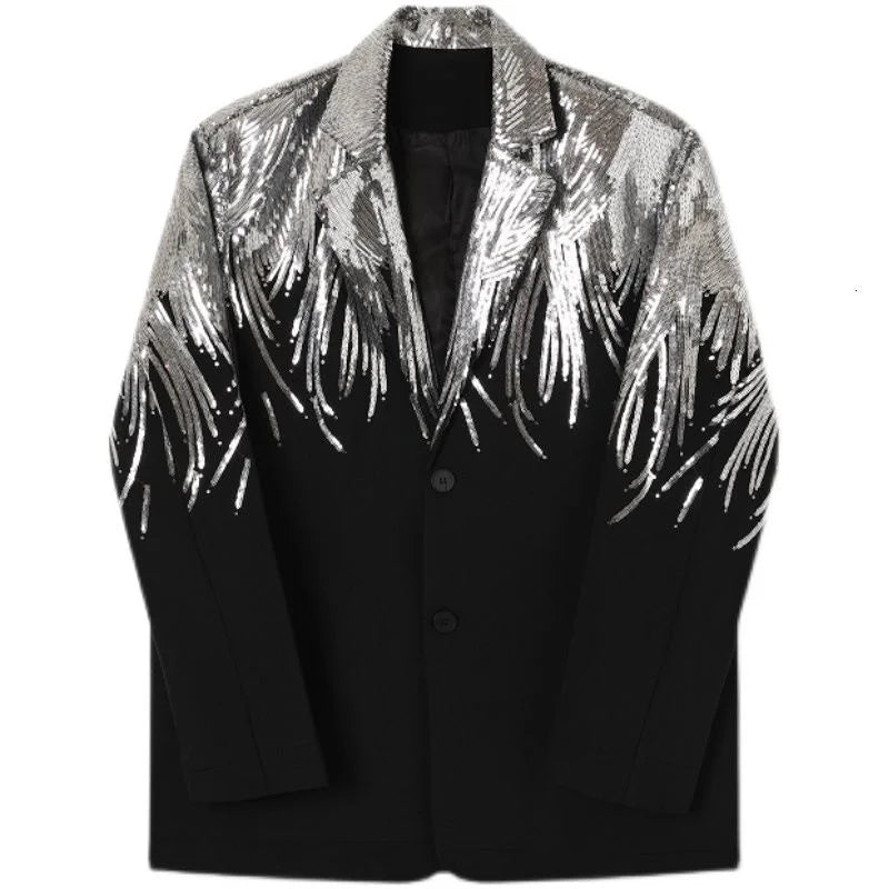 Men's Sequin Feather Blazer