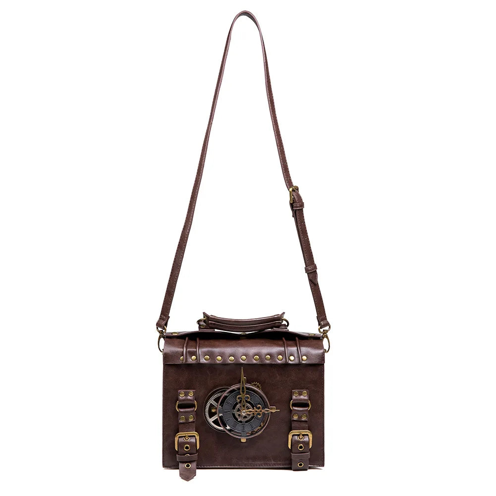 Steampunk Vintage Look Timepiece Shoulder Bag - Festigal