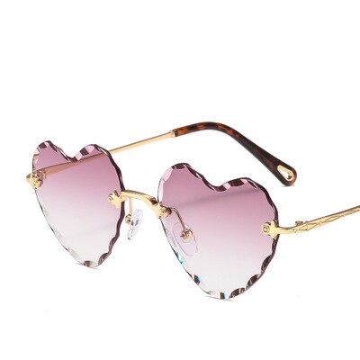 Heart Shaped Rimless UV400 Sunglasses - Festigal