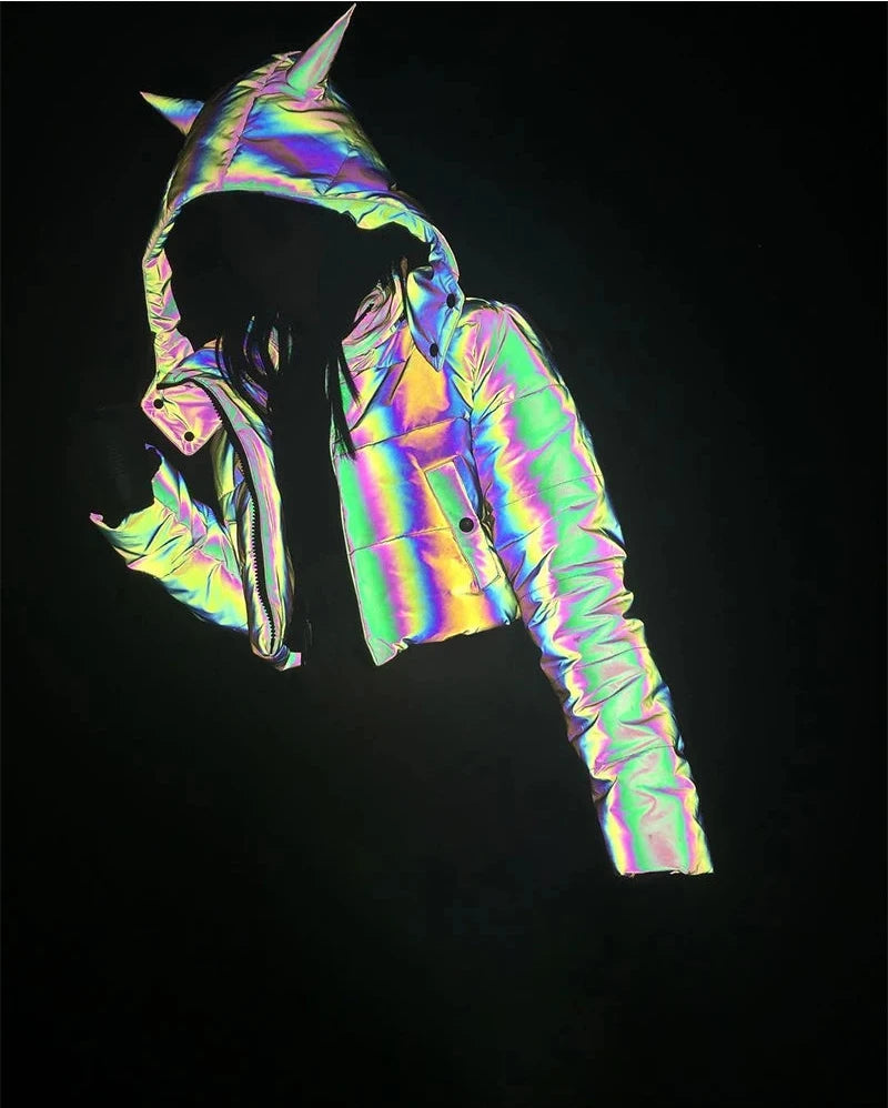 Reflective Devil Puffer Jacket