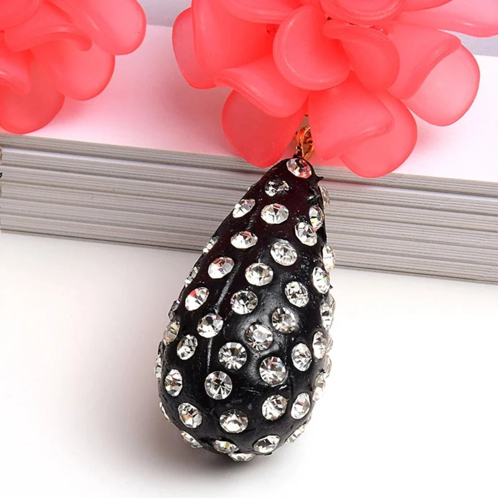 Statement Flower & Rhinestone Waterdrop Earrings - Festigal