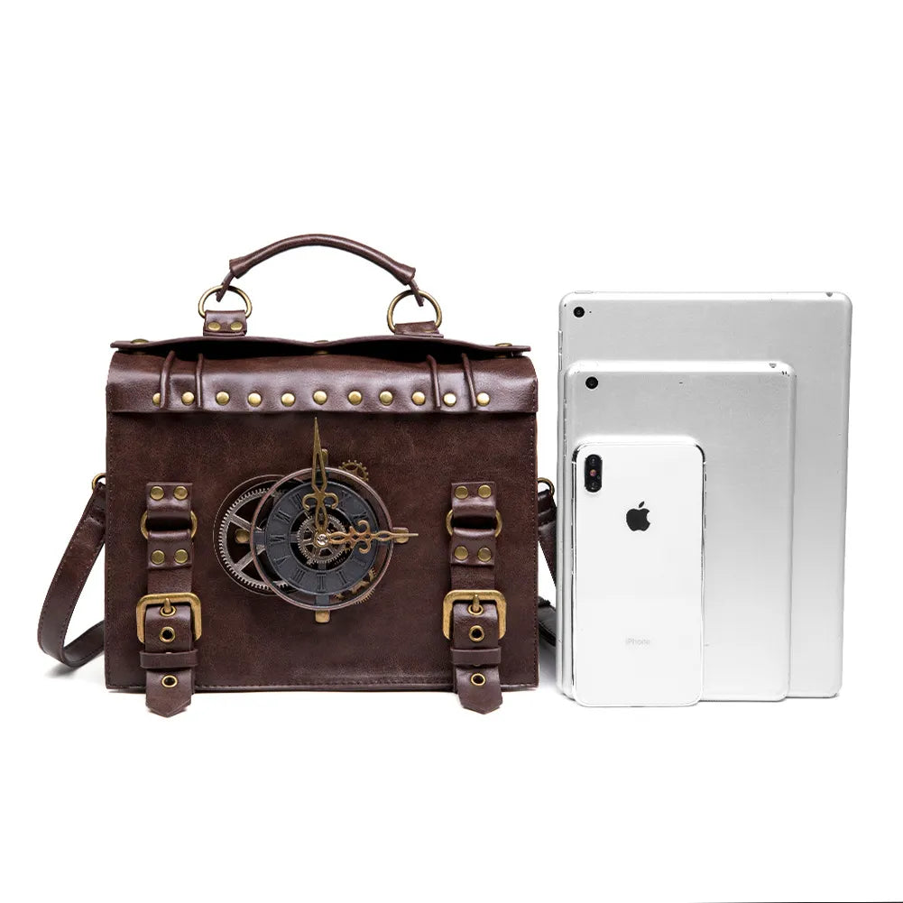 Steampunk Vintage Look Timepiece Shoulder Bag - Festigal