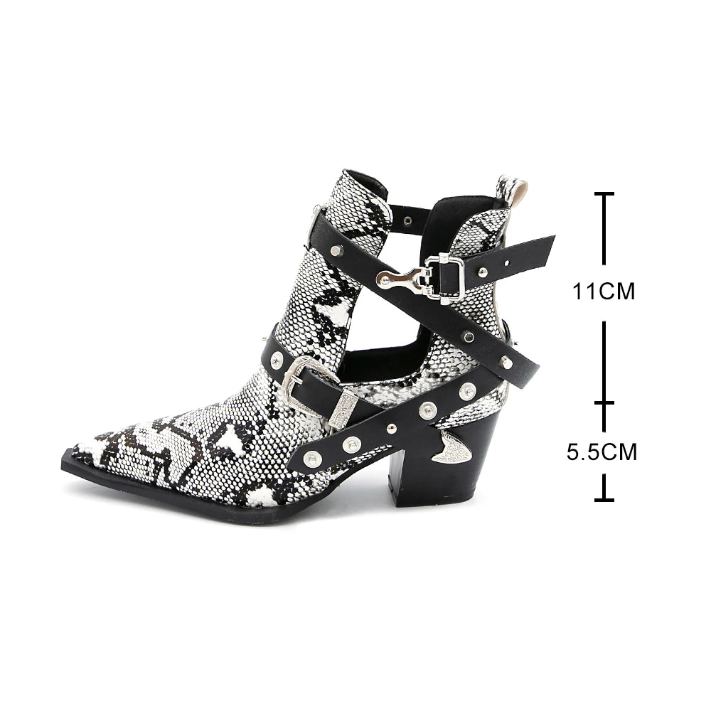 Western Snake Buckle Boots - Festigal