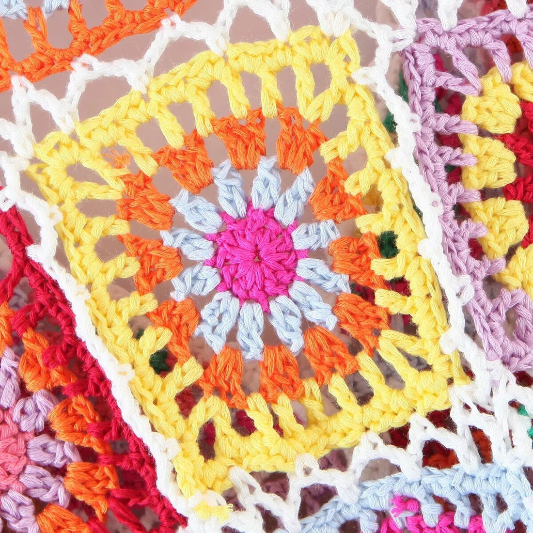 Sunburst Boho Coloured Hand Crochet Cardigan - Festigal