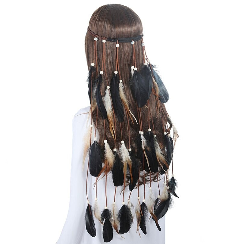 Long Length Feather Festival Headband - Festigal