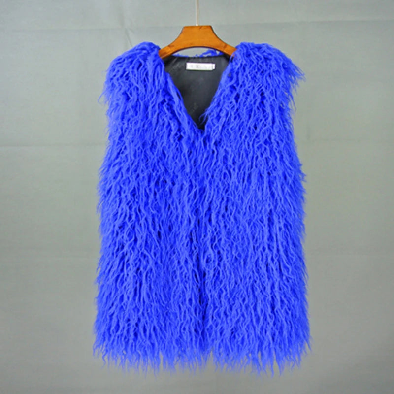 Faux Mongolian Fur Gilet - Festigal