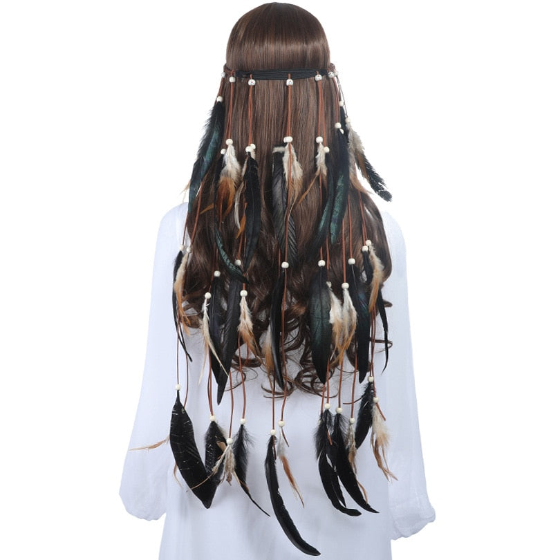 Long Length Feather Festival Headband - Festigal