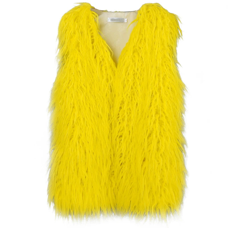 Faux Mongolian Fur Gilet - Festigal