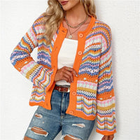 Colourful Striped Knitted Cardigan - Festigal