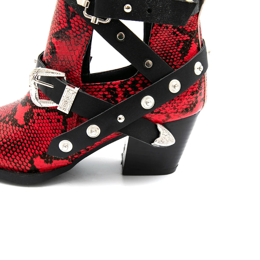 Western Snake Buckle Boots - Festigal