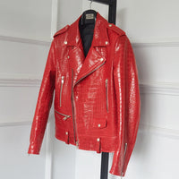 Men's Faux Crocodile Leather Jacket