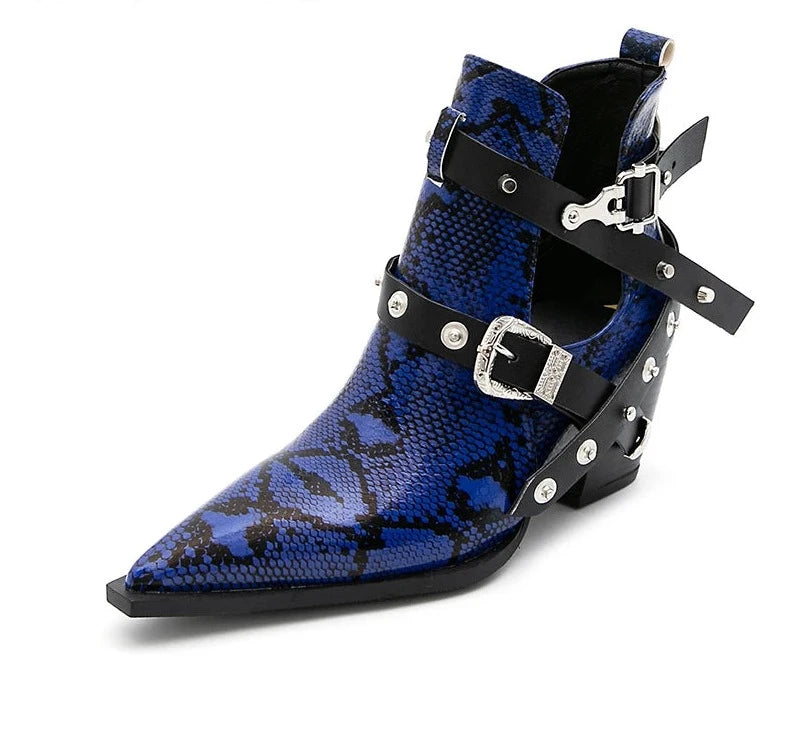 Western Snake Buckle Boots - Festigal