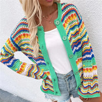 Colourful Striped Knitted Cardigan - Festigal