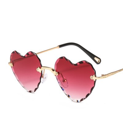 Heart Shaped Rimless UV400 Sunglasses - Festigal