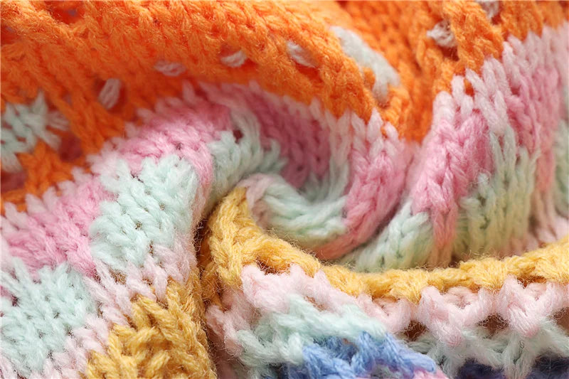 Colourful Striped Knitted Cardigan - Festigal