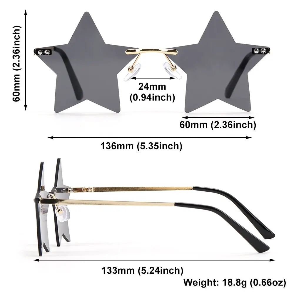 Rimless Star Shape Sunglasses - Festigal