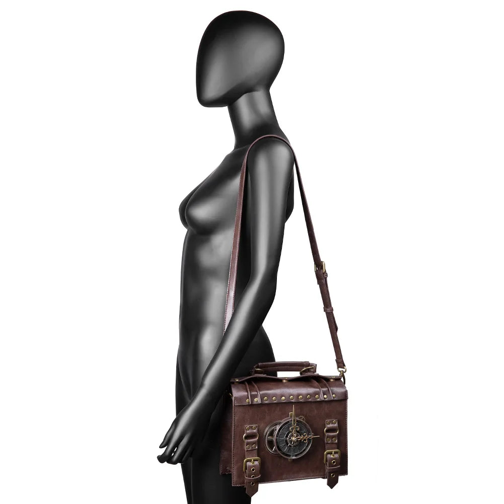 Steampunk Vintage Look Timepiece Shoulder Bag - Festigal