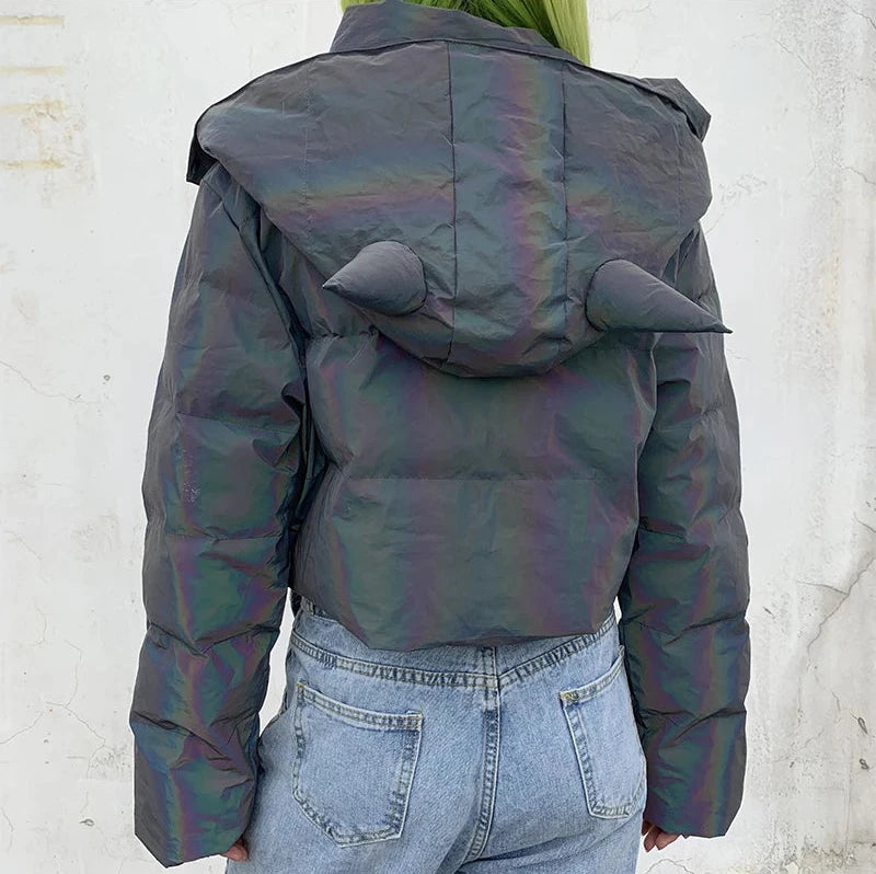 Reflective Devil Puffer Jacket