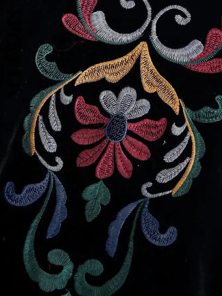 Floral Velvet Embroidered Bolero Jacket