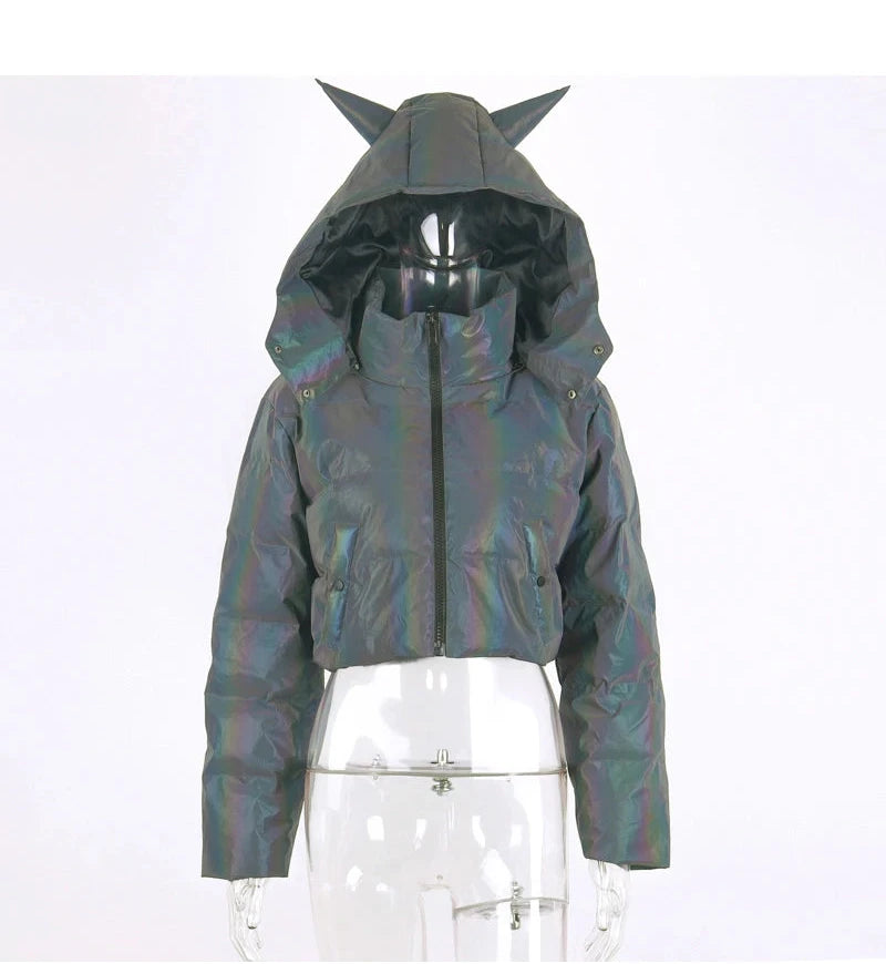 Reflective Devil Puffer Jacket