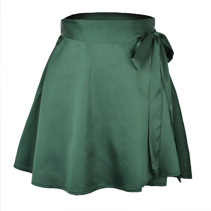 Satin Wrap Mini Skirt - Festigal