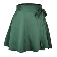 Satin Wrap Mini Skirt