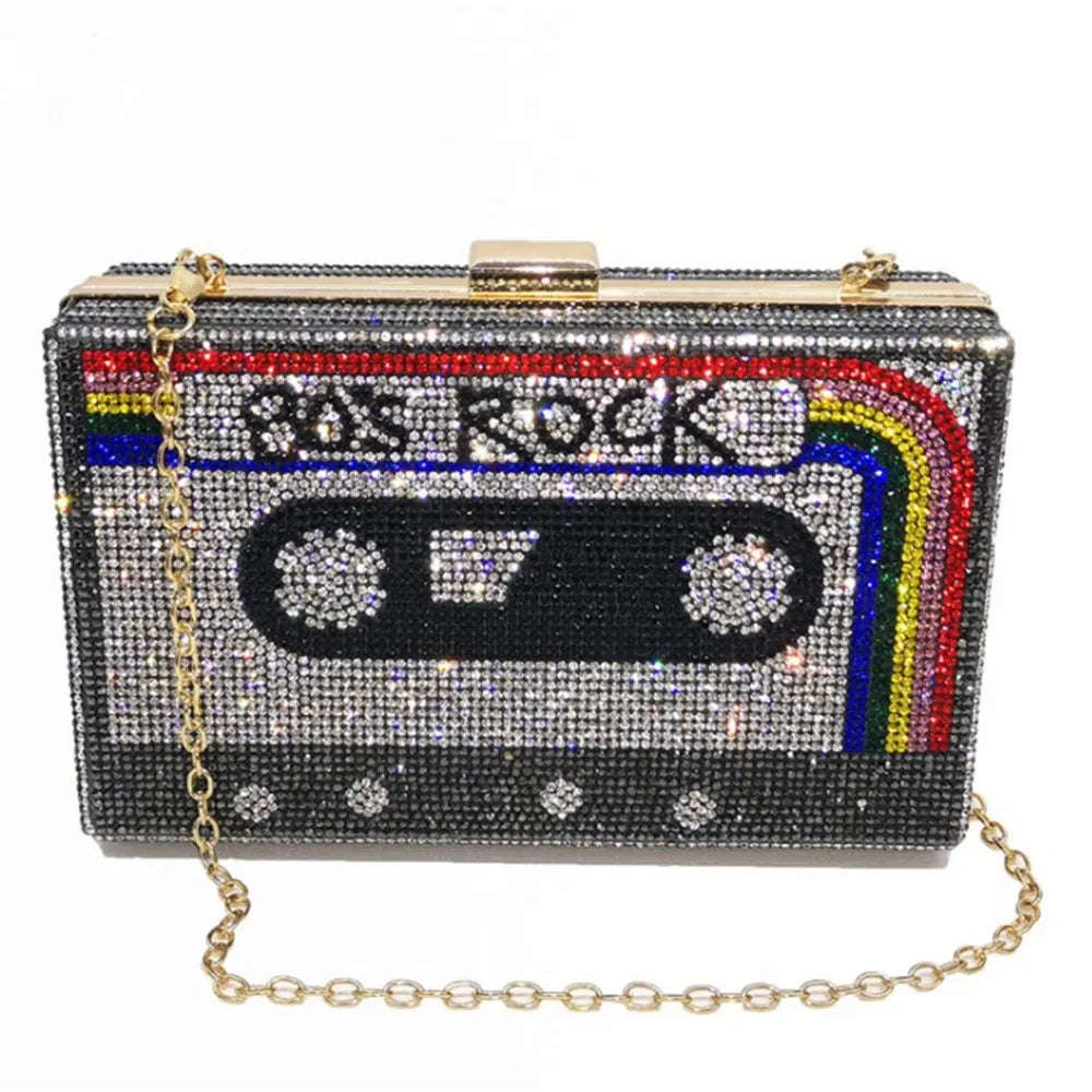 Rhinestone Cassette Clutch - Festigal