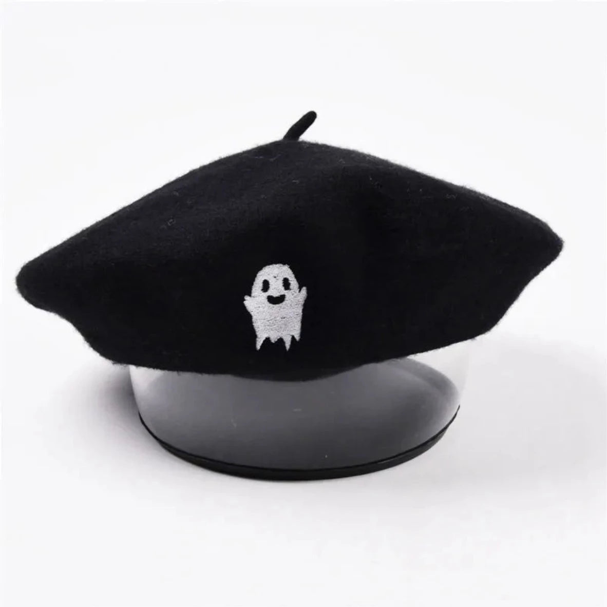 Embroidered Ghost Beret