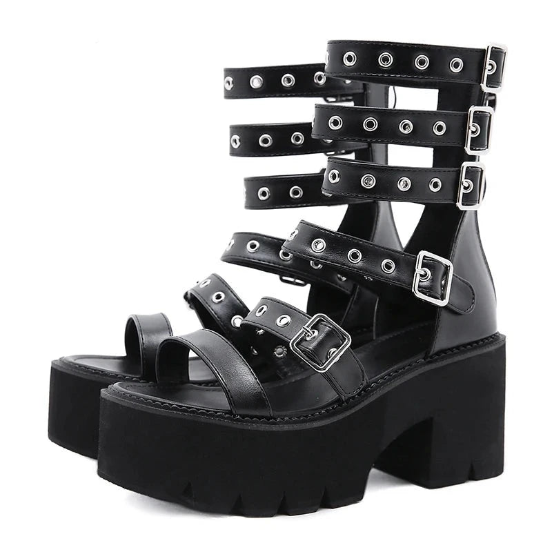 Punk Gladiator Platform Sandals - Festigal