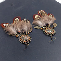 Bohemian Feather Tassel Dream Catcher Earrings - Festigal