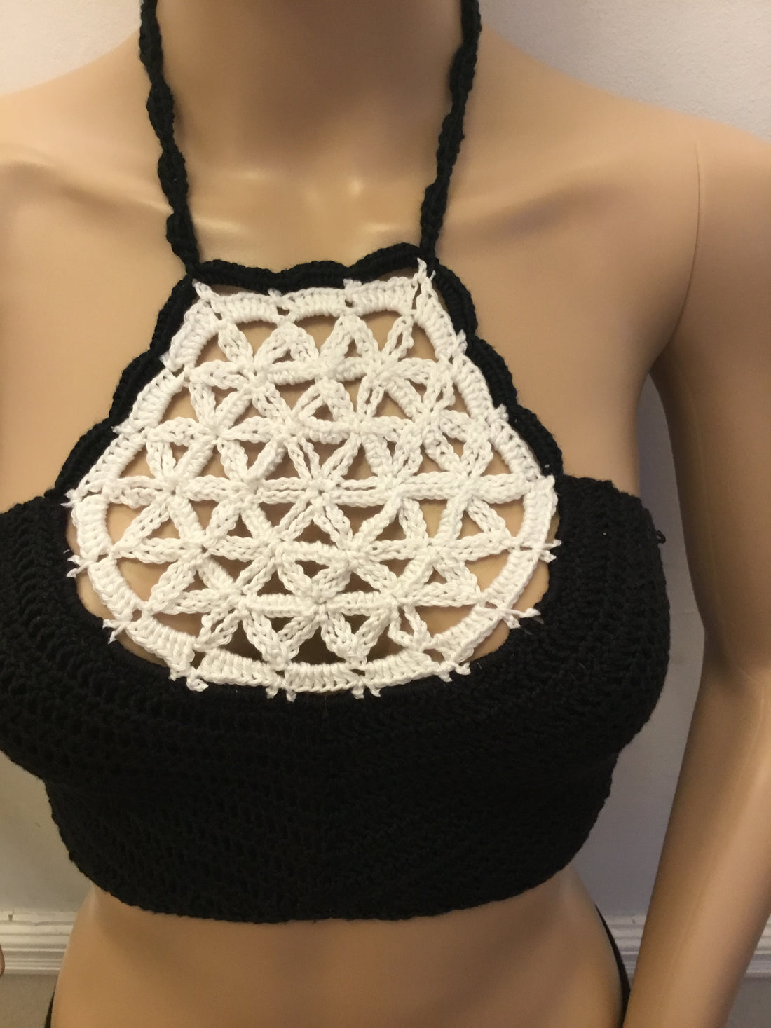 Wildflower Inset Crochet Halter Tops – Handmade Festival Bralette