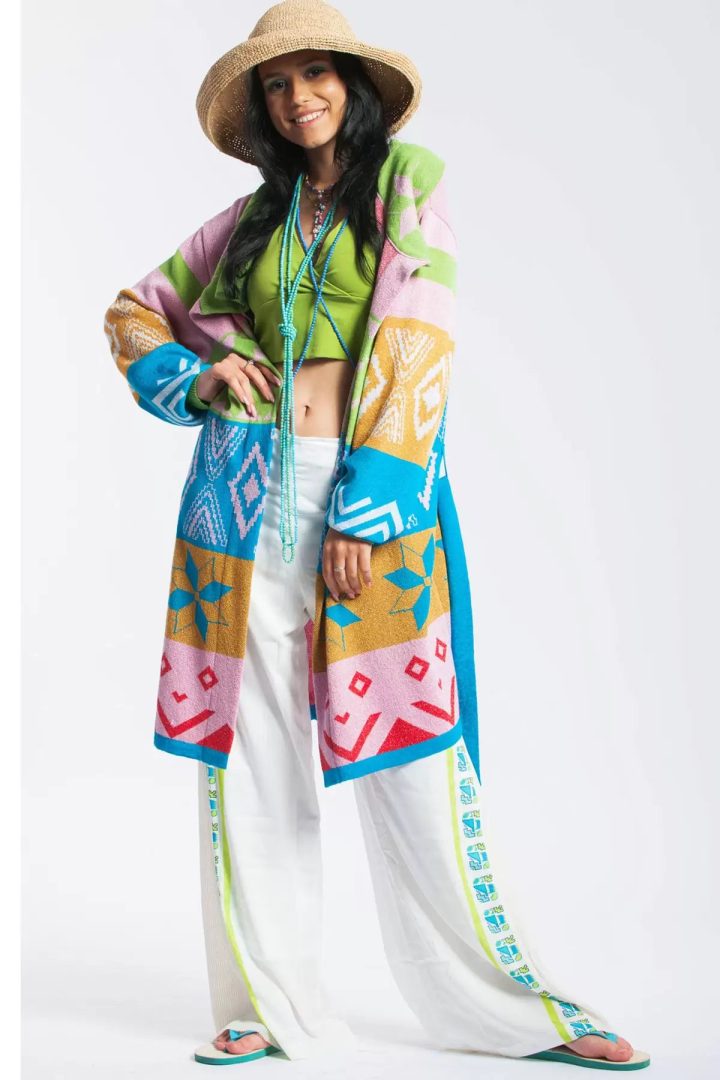 Alpaca Linen Rainbow Cardigan