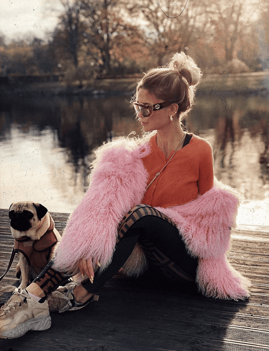 Pink Mongolian Shearling Jacket - Festigal