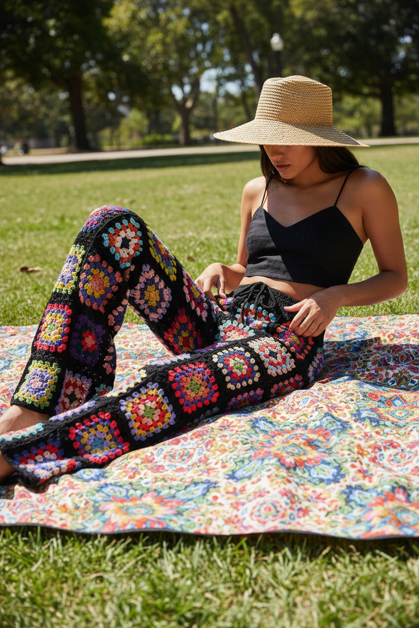 Granny Square Crochet Pants