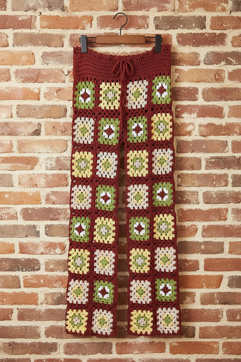 Granny Square Crochet Pants