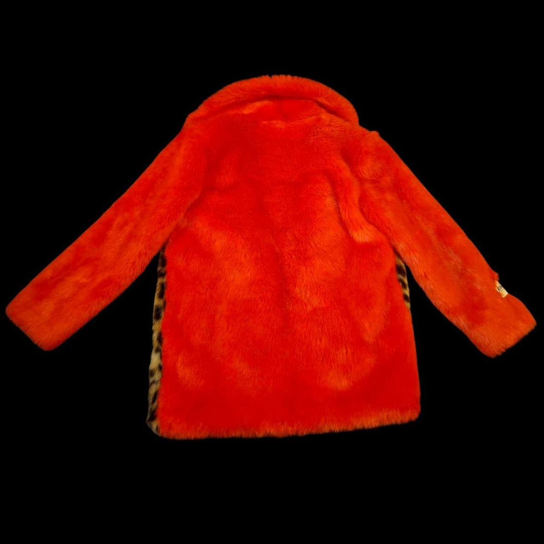 Jakke Size UK 8 Red and Leopard Contrast Faux Fur Coat Excellent Condition. - Festigal