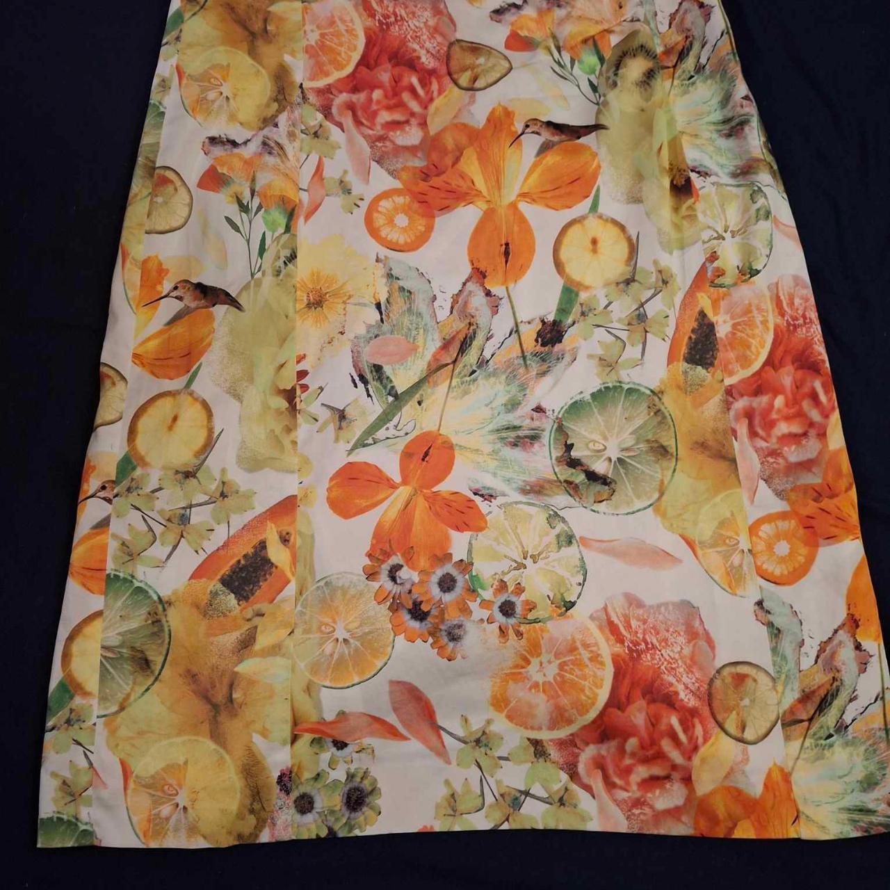 Mark Cain Dress BNWOT Size N5 UK size 16 Floral Fruit Print. - Festigal