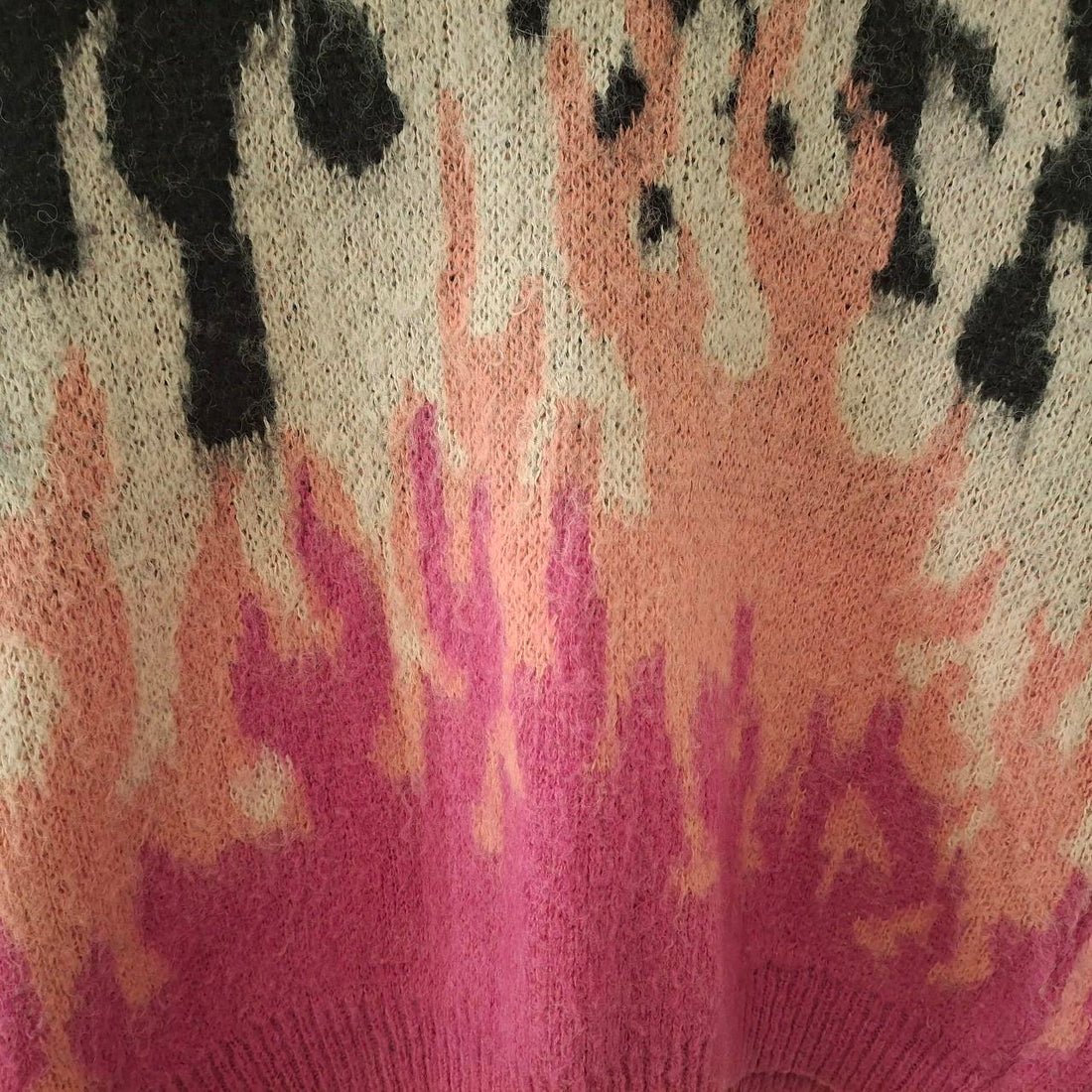 Pink and Black Flame Sweater from Ciao Milano. Size M UK 10. - Festigal