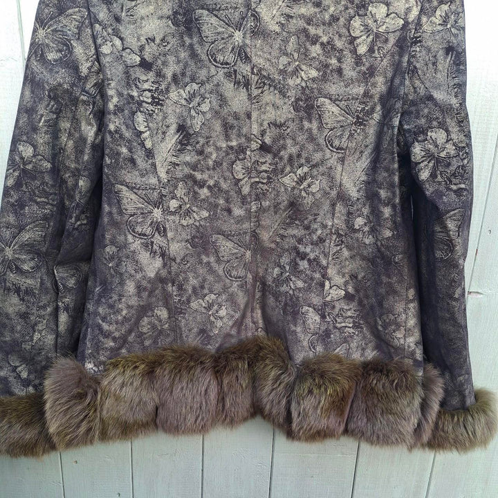 One of a kind Butterfly Real Leather Jacket. BNWT - Festigal