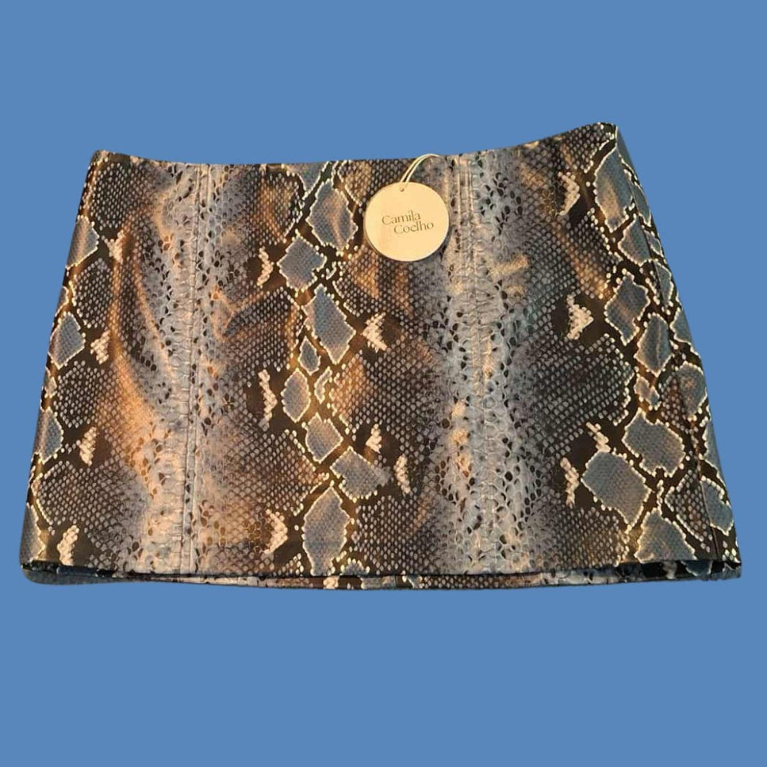 Camila Coehlo Blue Faux Leather Mini Skirt - Festigal