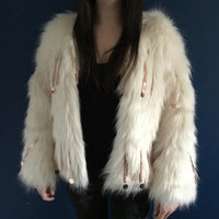 Women's Faux Fur Sequin Tassel Jacket