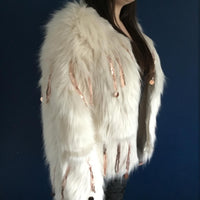 Women's Faux Fur Sequin Tassel Jacket