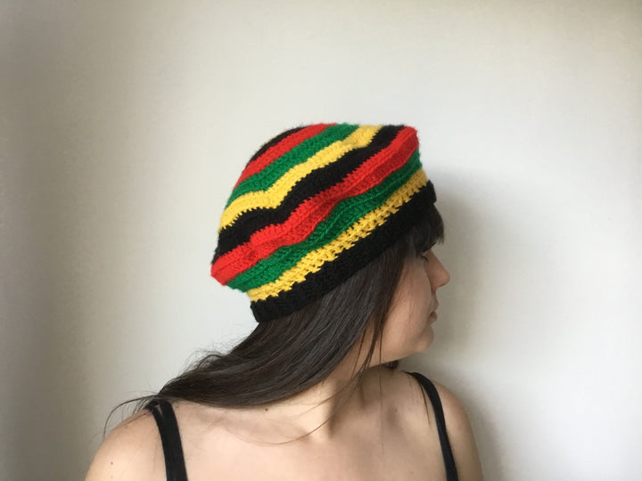 Unique Handmade Crochet Rasta Beret - Festigal