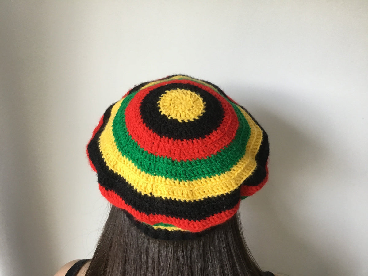 Celebrity Style Handmade Crochet Rasta Beret