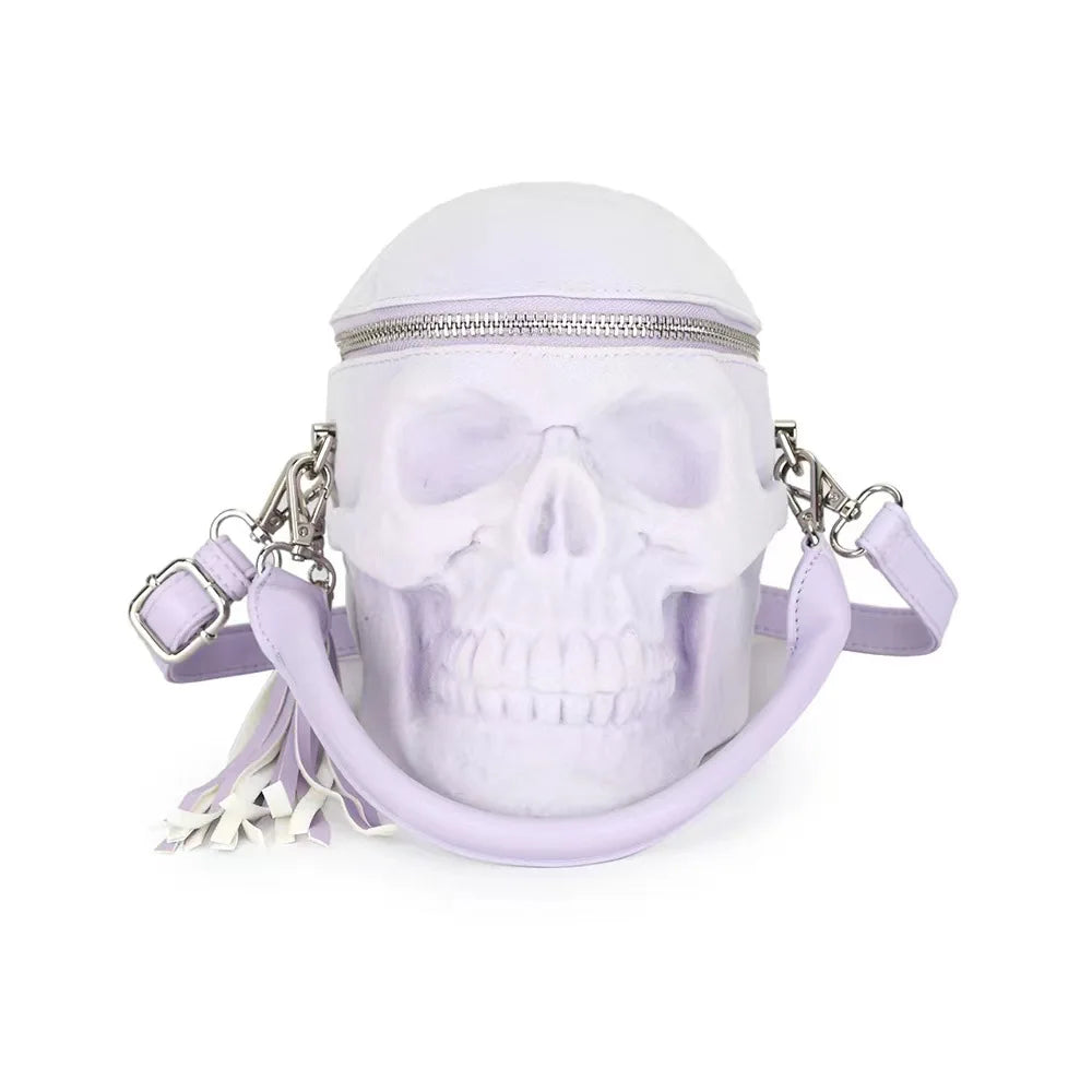 3D Velvet Skull Crossbody Bag