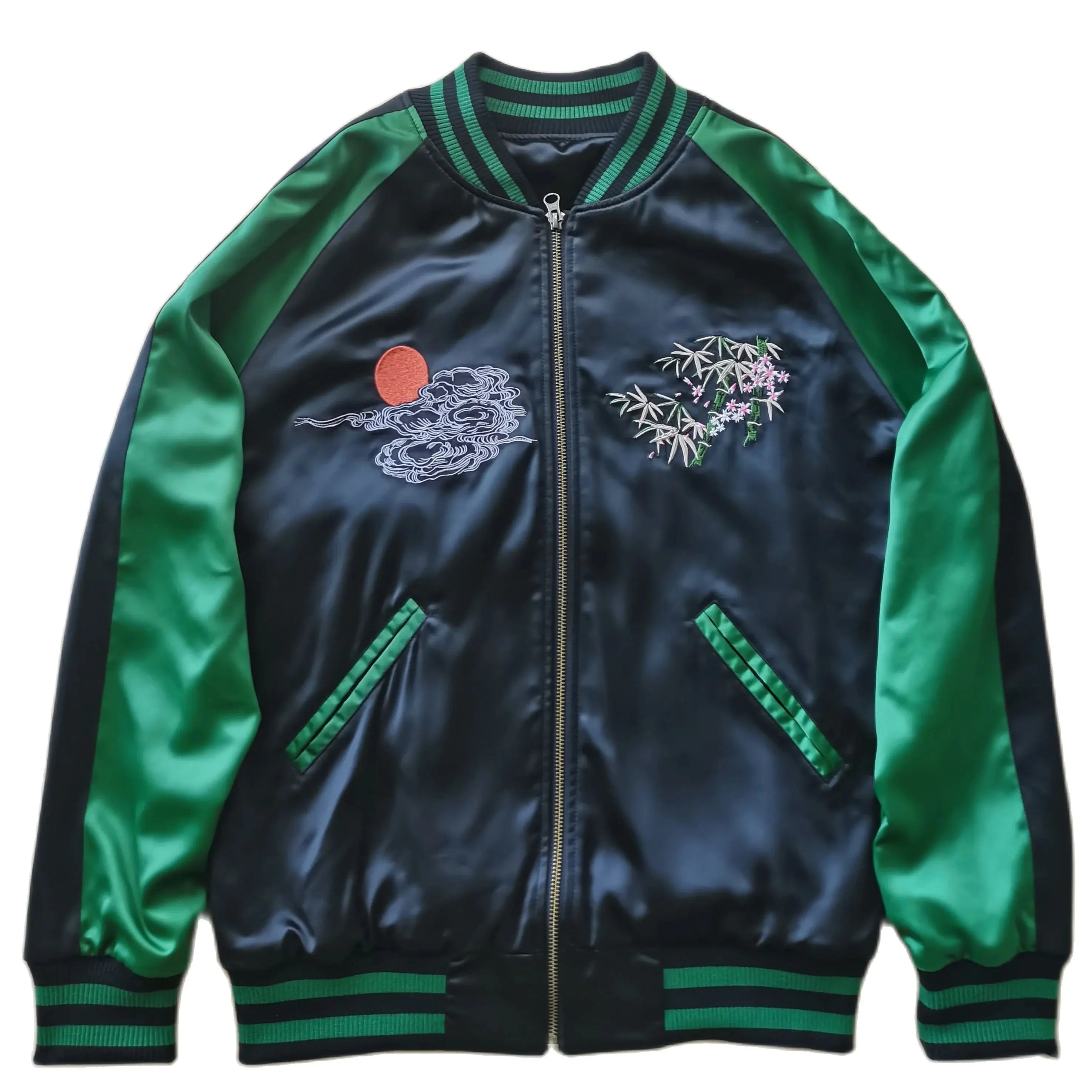 Men's Satin Embroidered Tiger Bomber Jacket - Festigal