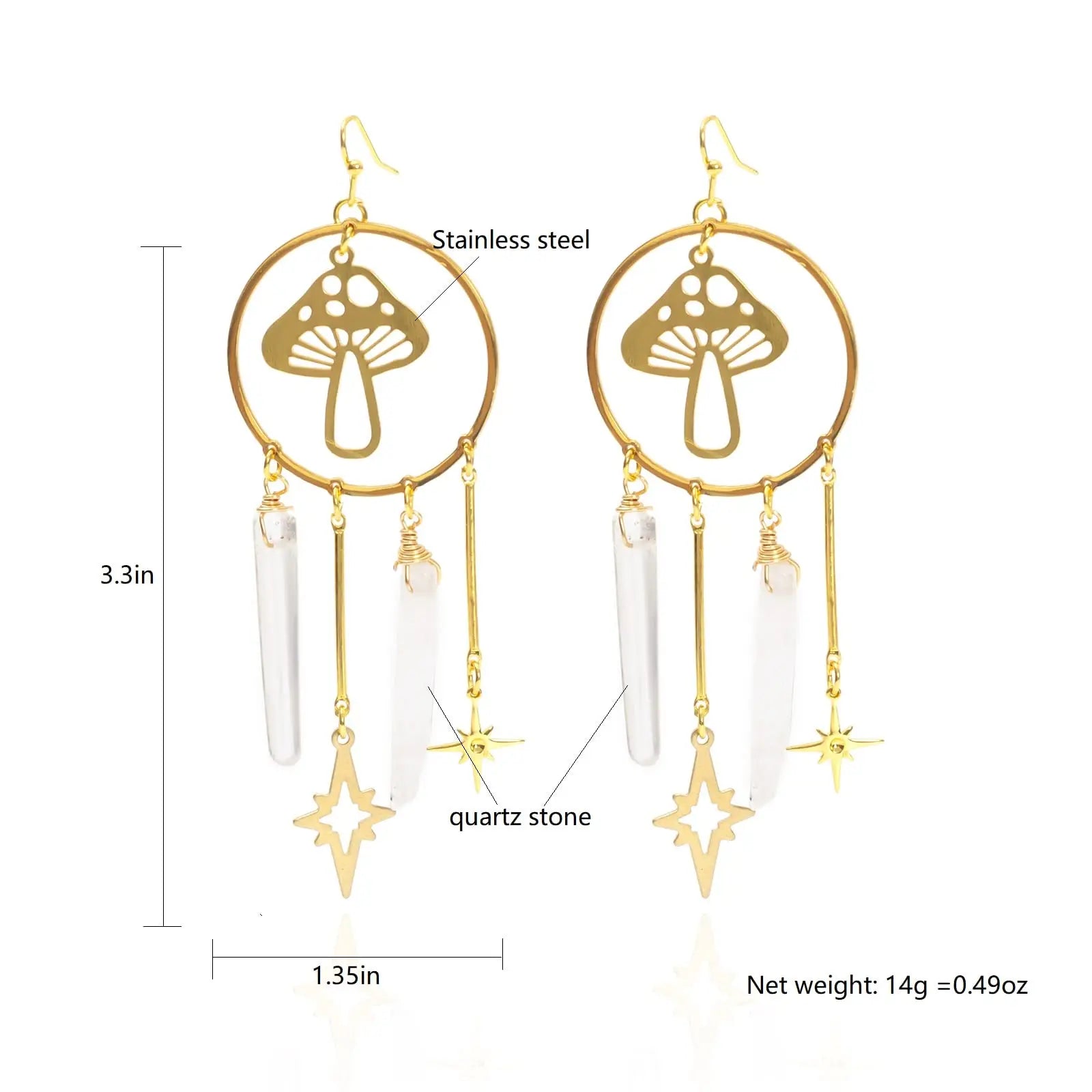 Magical Mushroom Dangle Earrings - Festigal