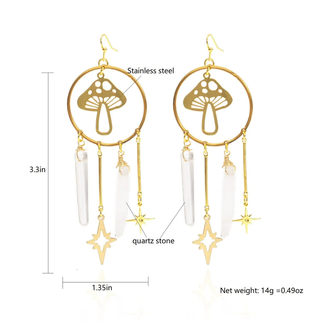 Magical Mushroom Dangle Earrings - Festigal
