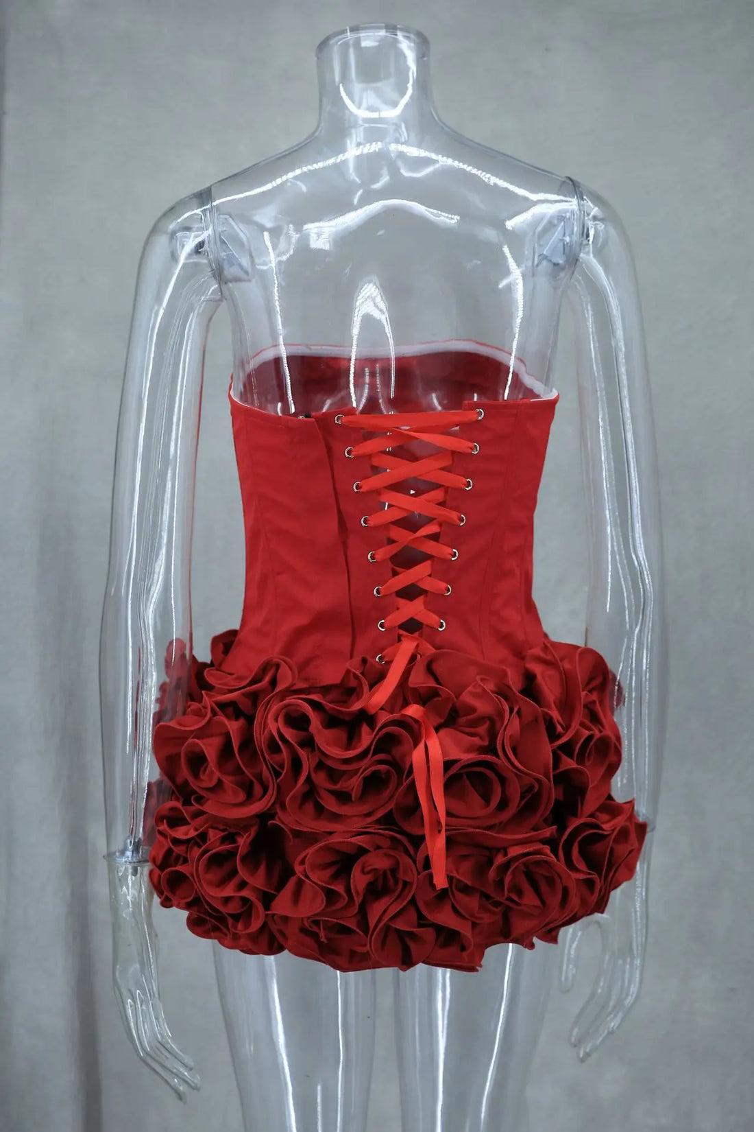 Red Corset & Mini Ruffle Skirt Two Piece Set - Festigal